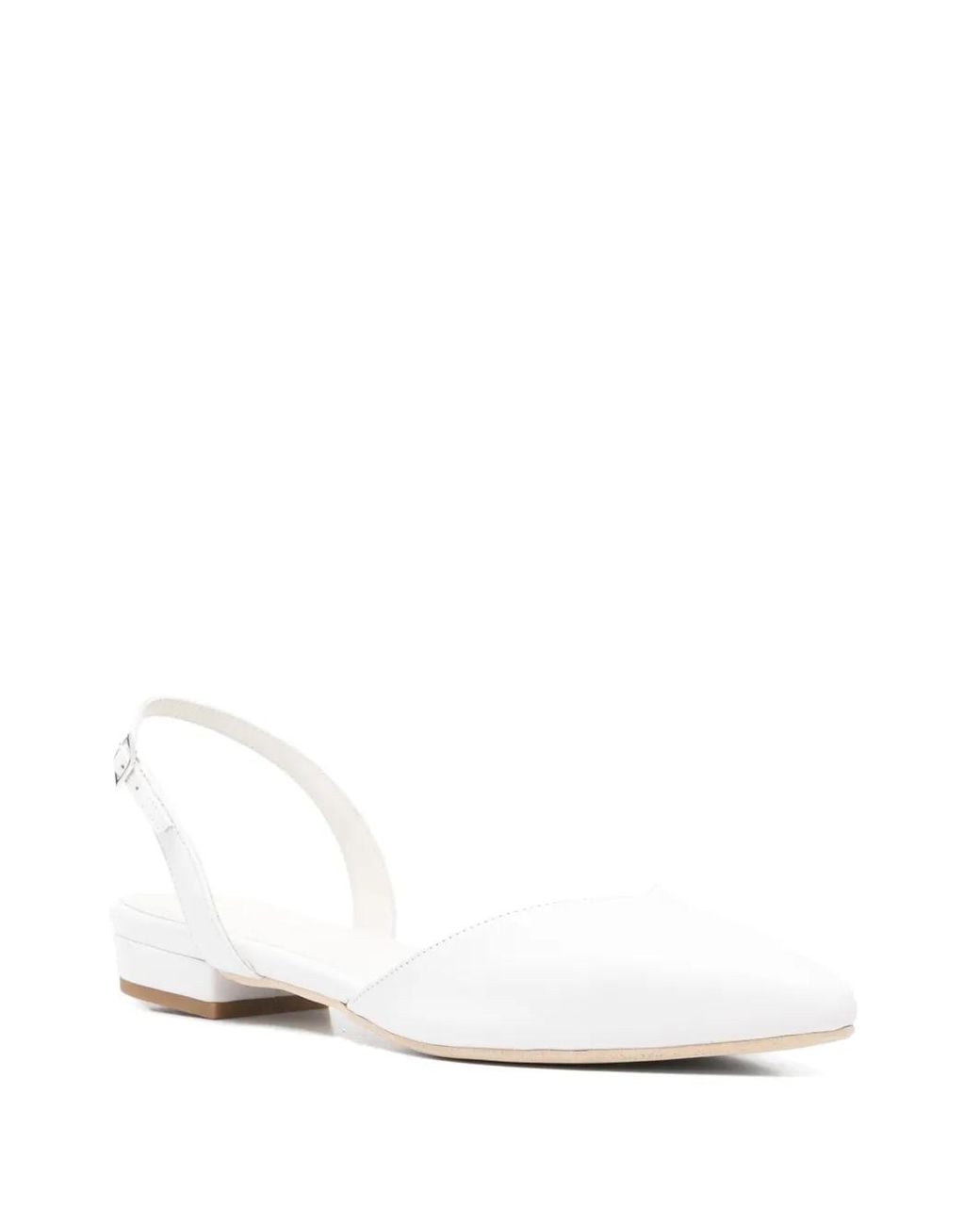 Ginissima White Leather Ballet Flats