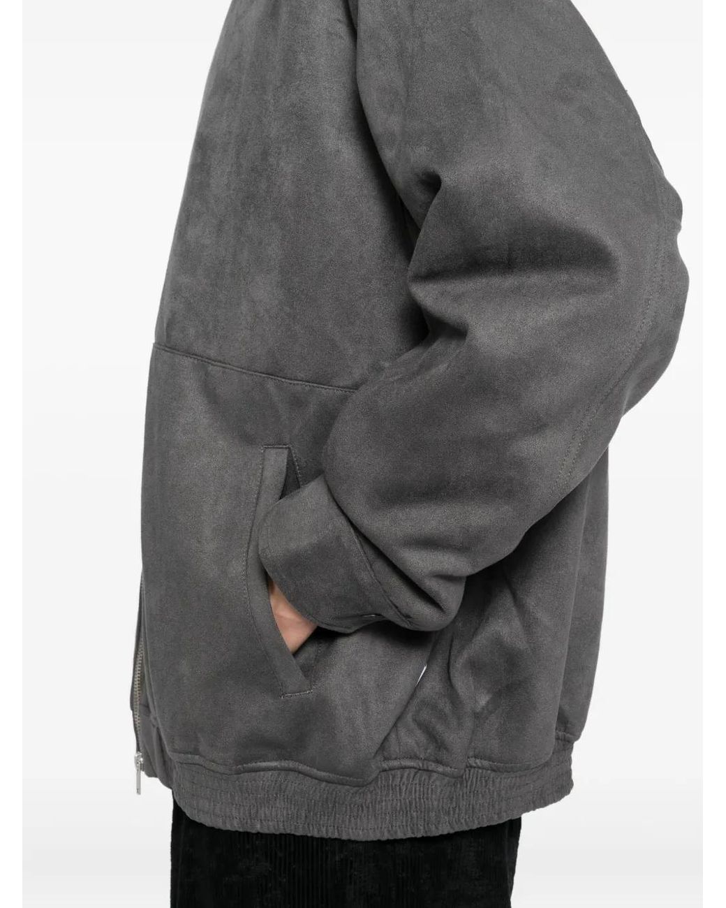 Izzue Gray Logo-Embroidered Jacket for men