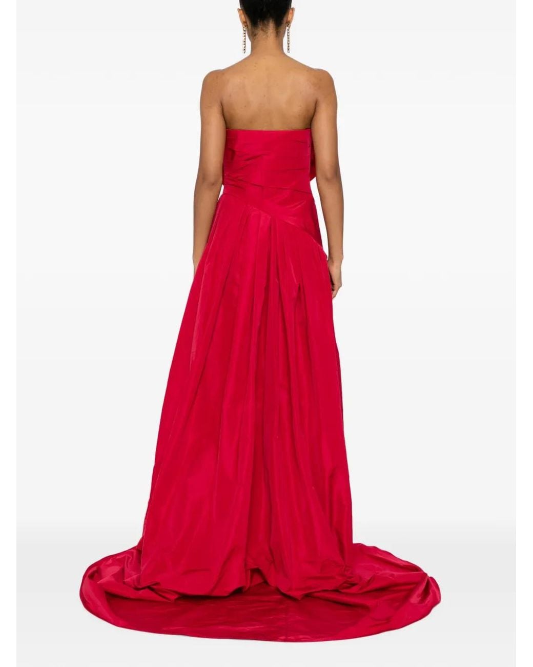 Pamella Roland Red Robe Longue Taffeta