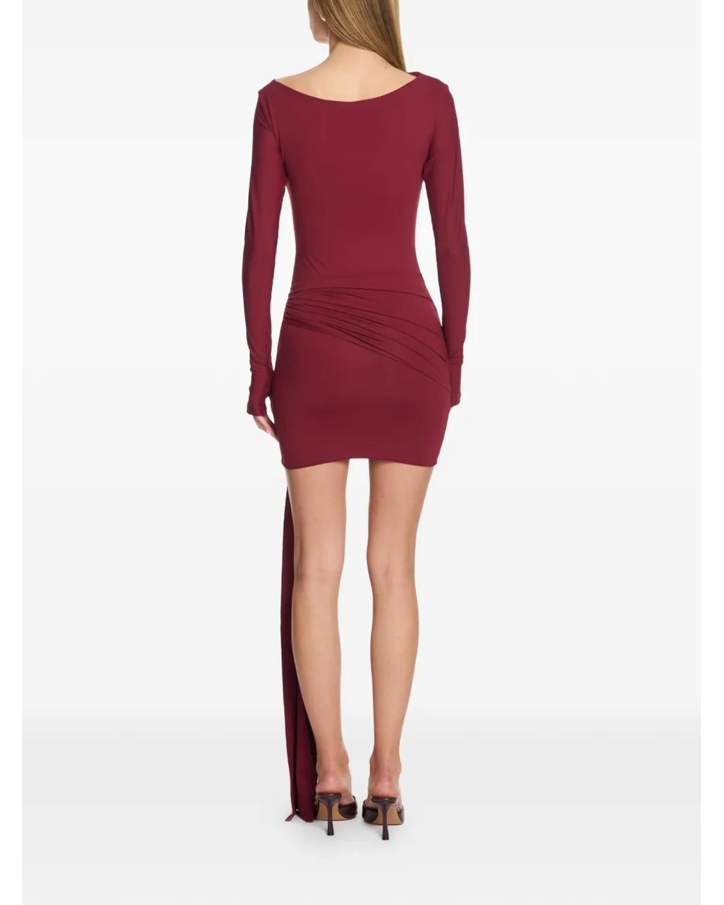 Axel 113 Red Tina Knot Long-Sleeve Mini Dress