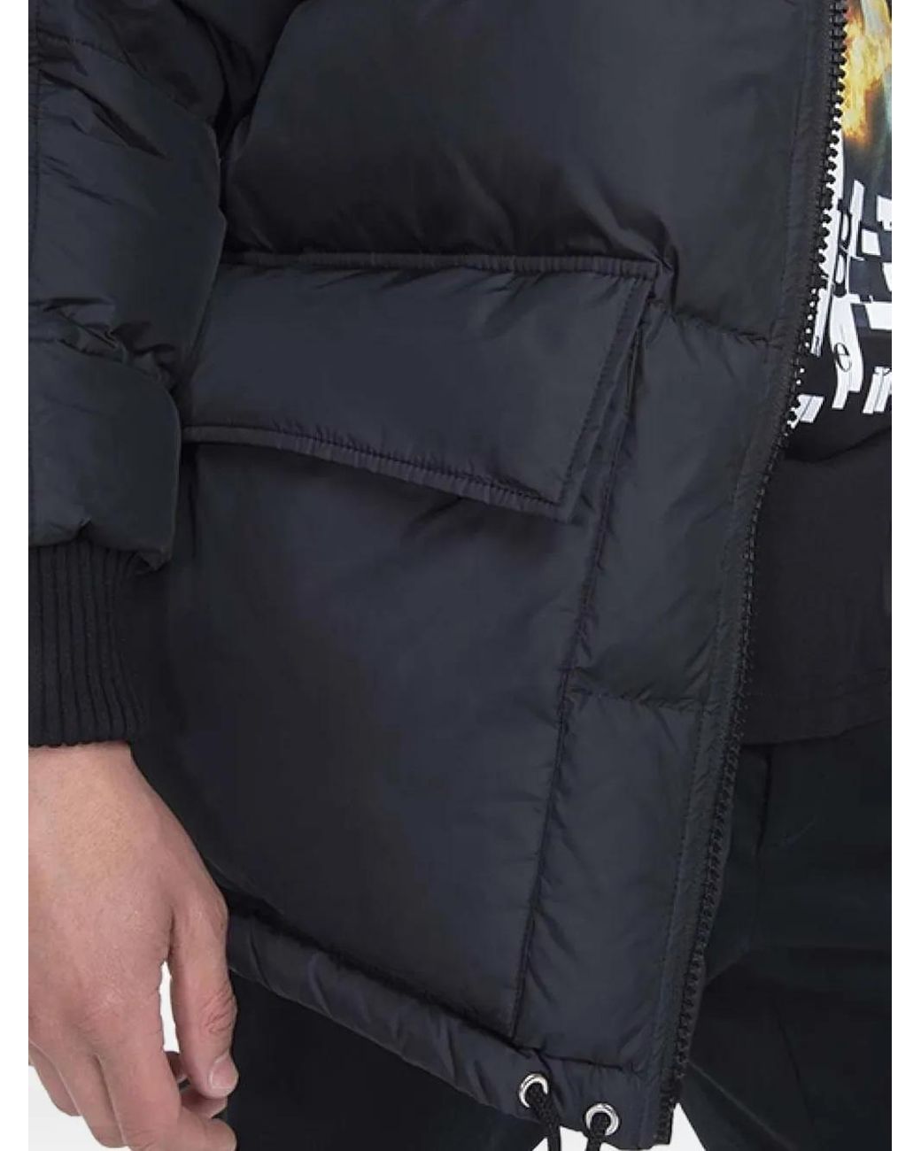 Iceberg Blue Logo-Embroidered Hooded Padded Jacket for men