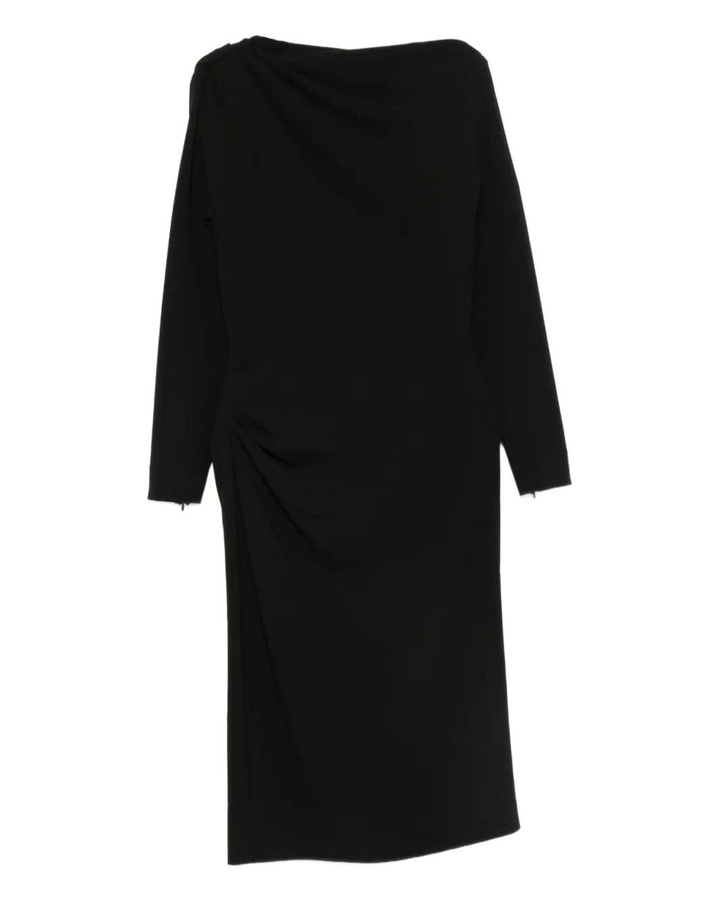 Max Mara Black Draped Dress
