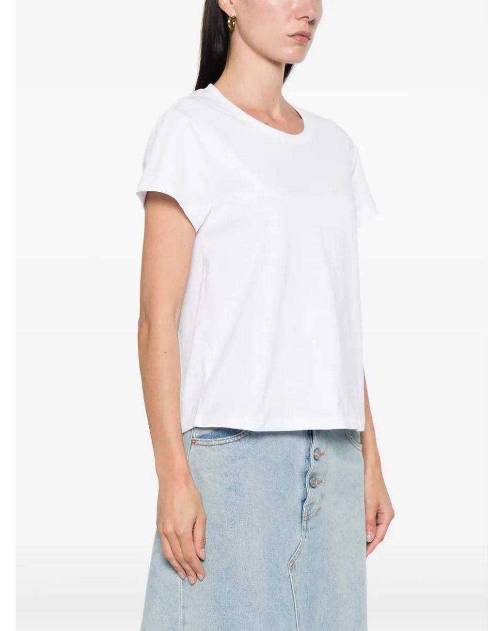 Twinset White Logo-Plaque Cotton T-Shirt