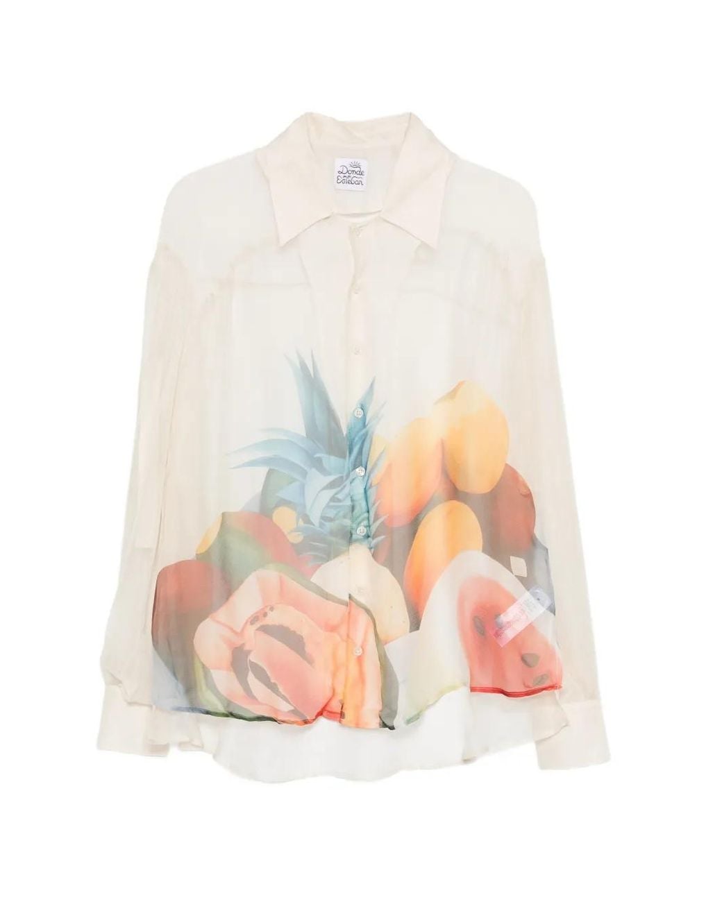 Donde Esteban White Fruit Print Shirt