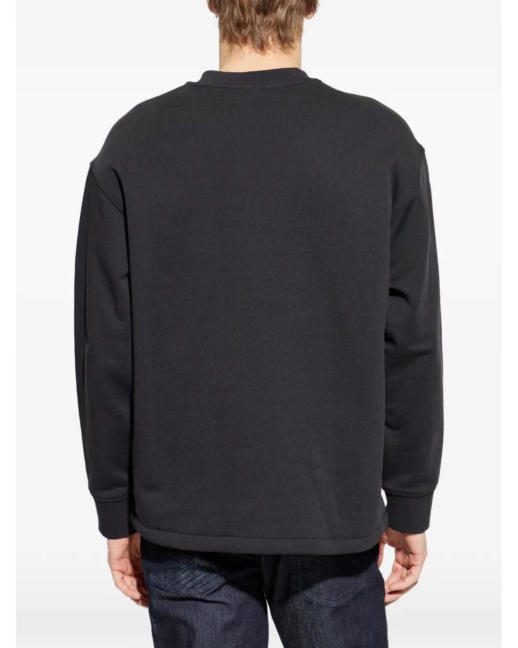 Emporio Armani Blue Graphic-Print Drawstring Sweatshirt for men