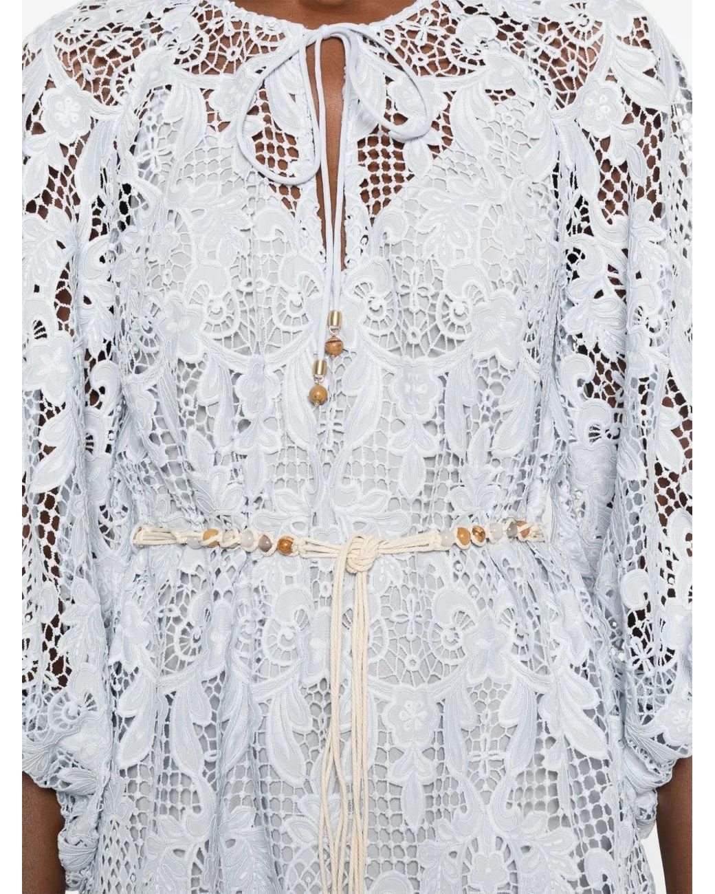 Zimmermann Blue Coco Lace Mini Dress