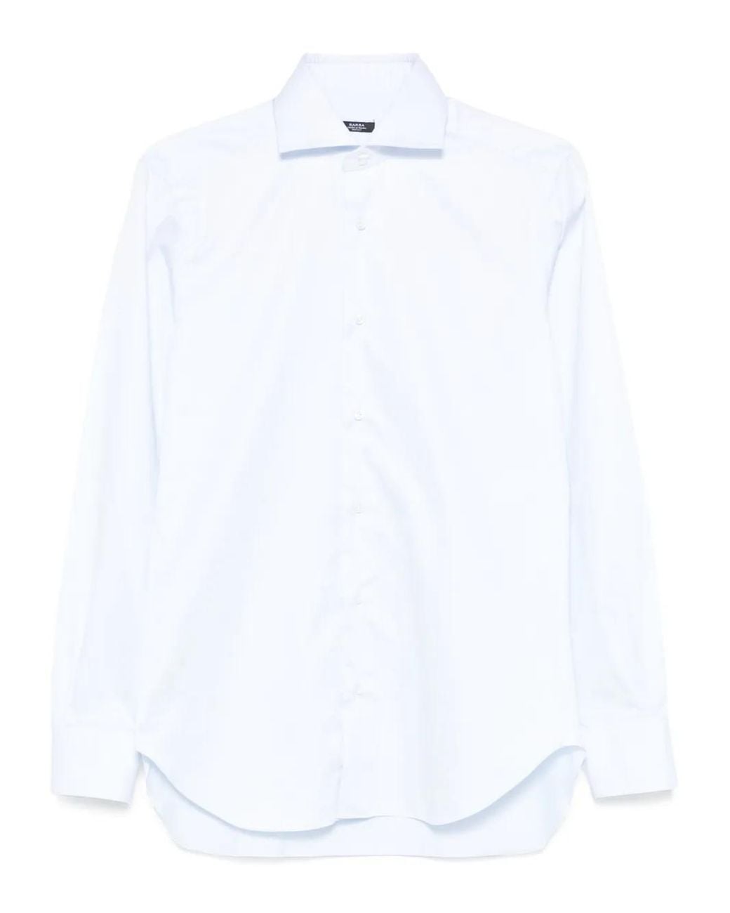 Barba Napoli White Long-Sleeve Cotton Shirt for men