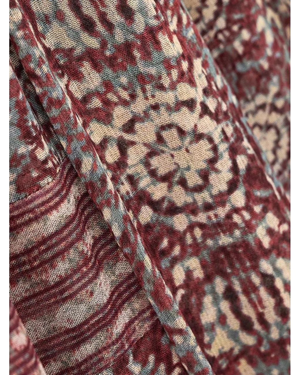 Ba&sh Brown Floral-Print Smocked Blouse