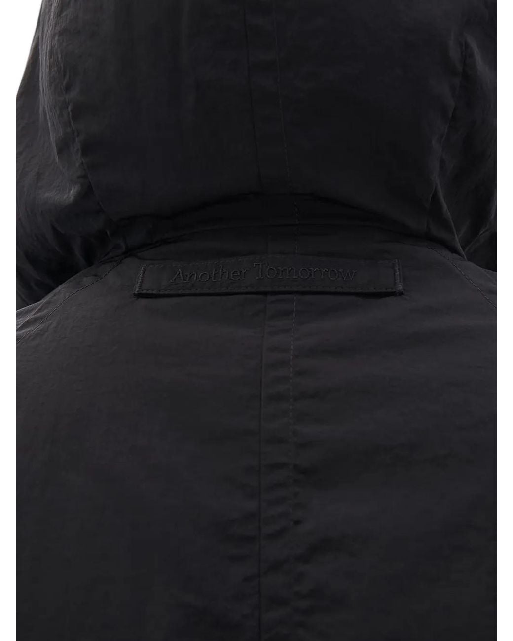 Another Tomorrow Black Hooded Blouson Jacket