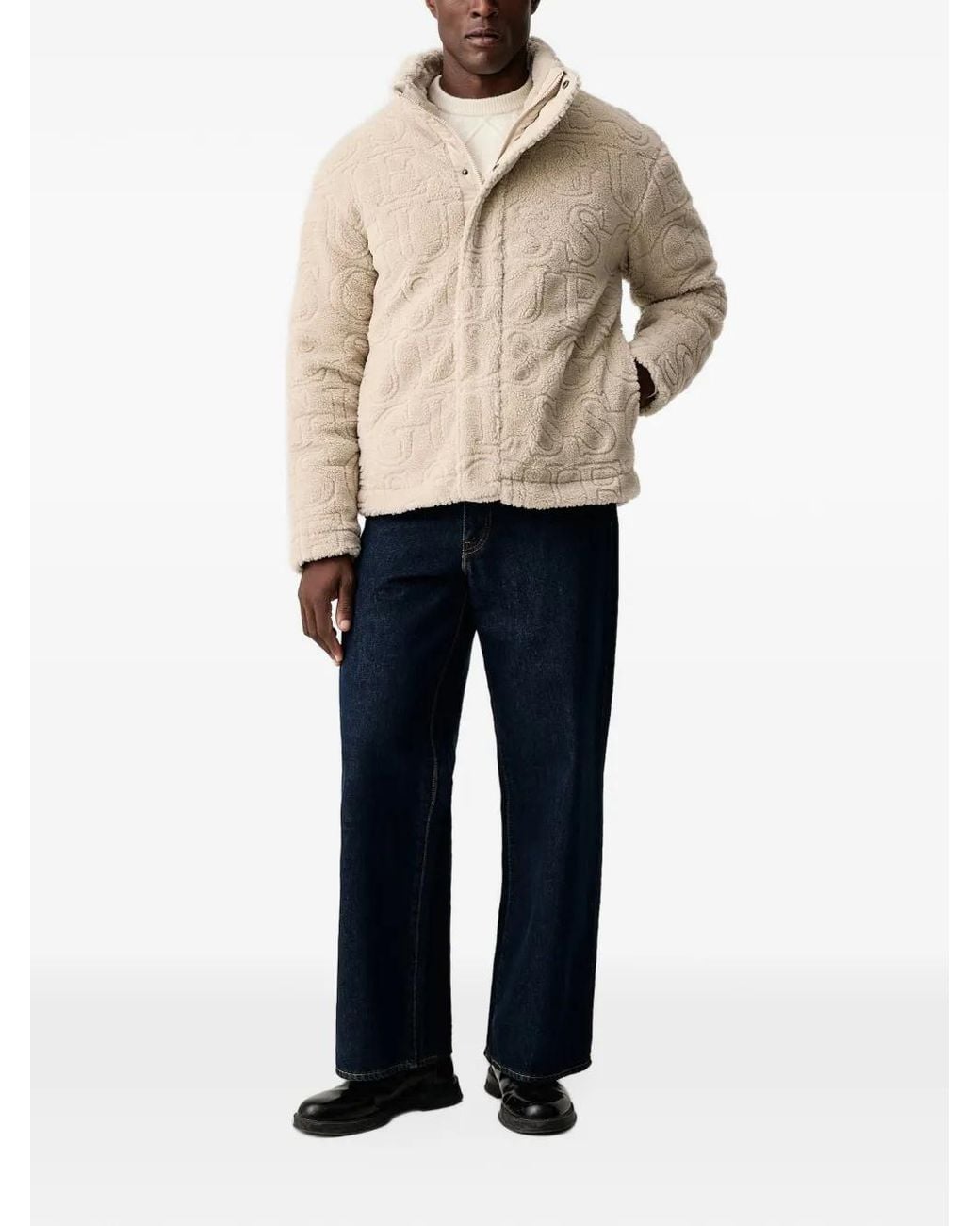 Guess Natural Logo-Debossed Jacket for men