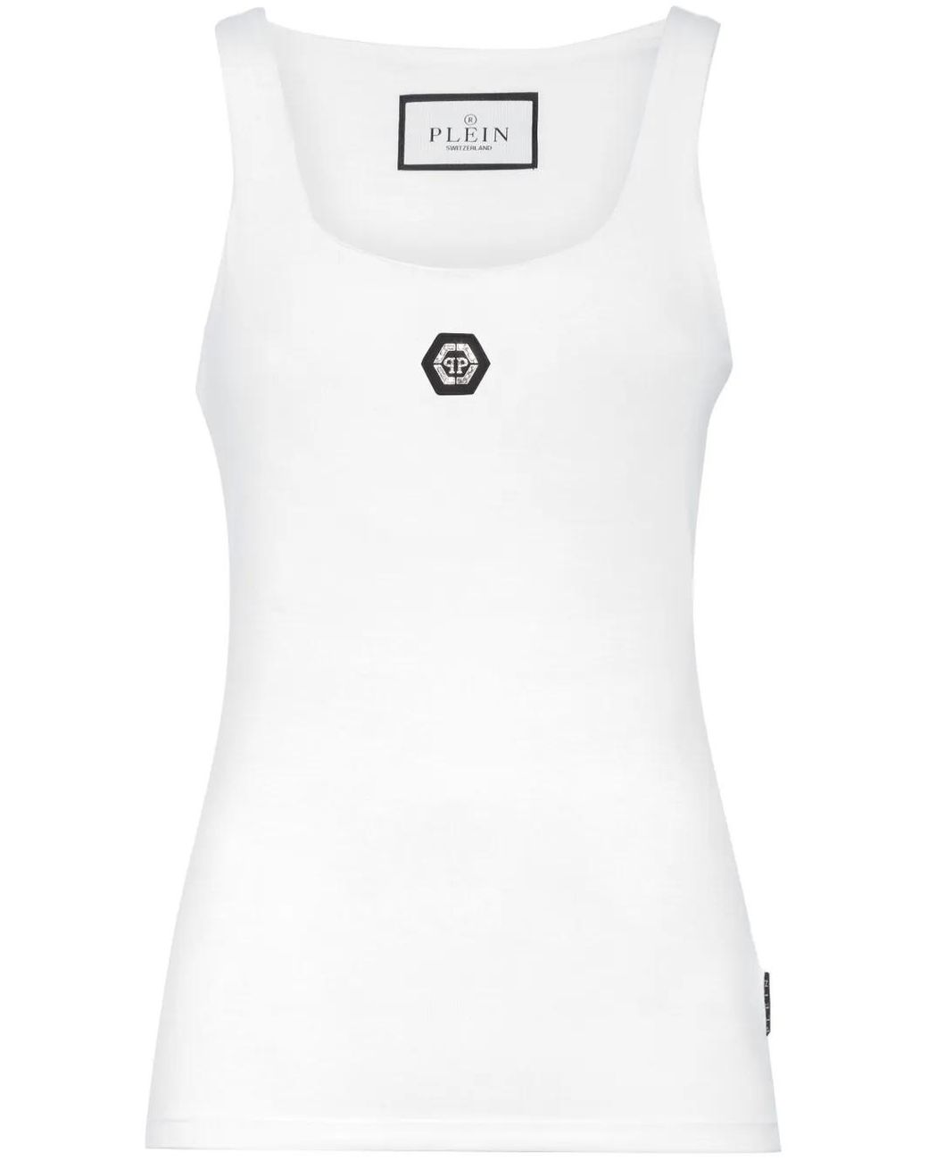 Philipp Plein White Logo-Appliqué Tank Top