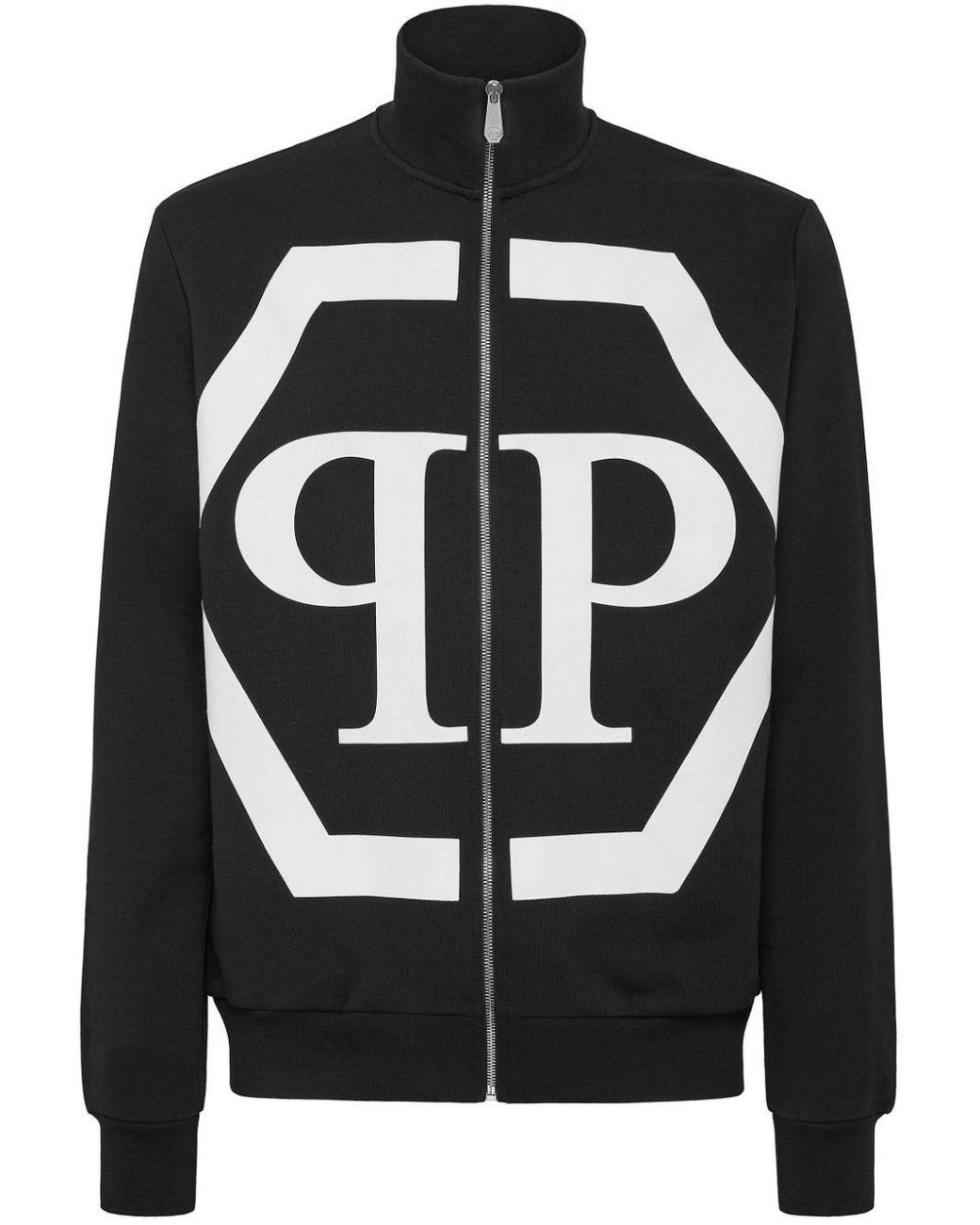 Philipp Plein logo-print pullover hoodie - Black