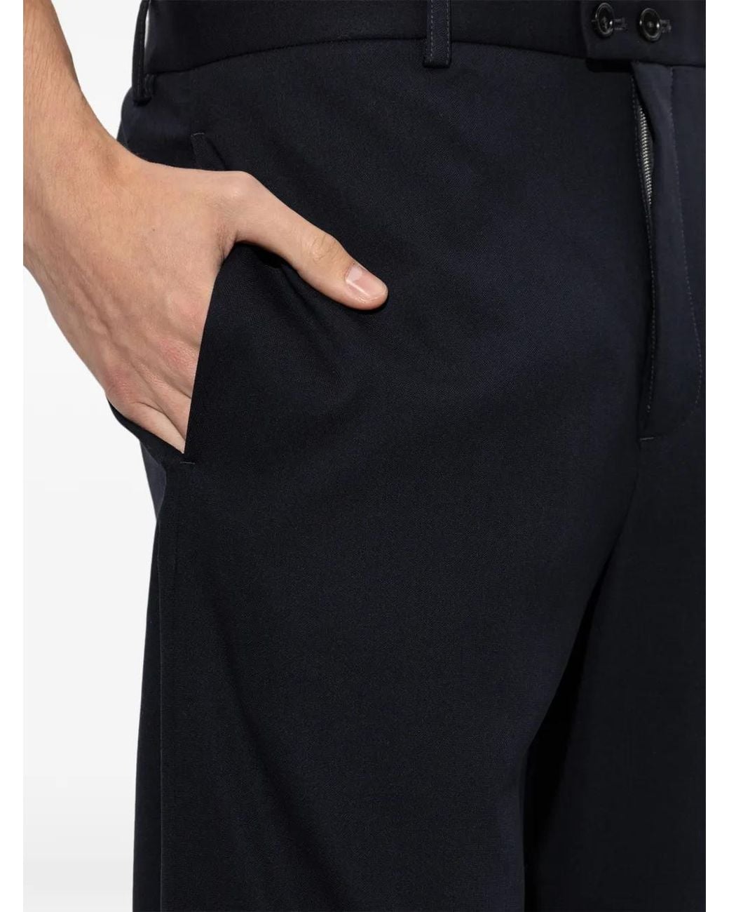 Jil Sander Blue Pressed-Crease Tailored Trousers for men