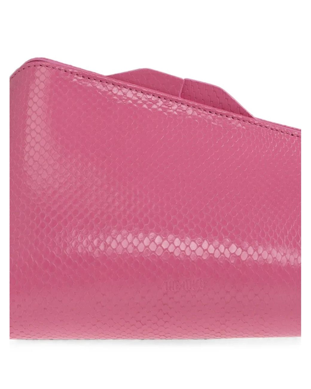 The Attico Pink 8:30Pm Snakeskin-Effect Clutch Bag