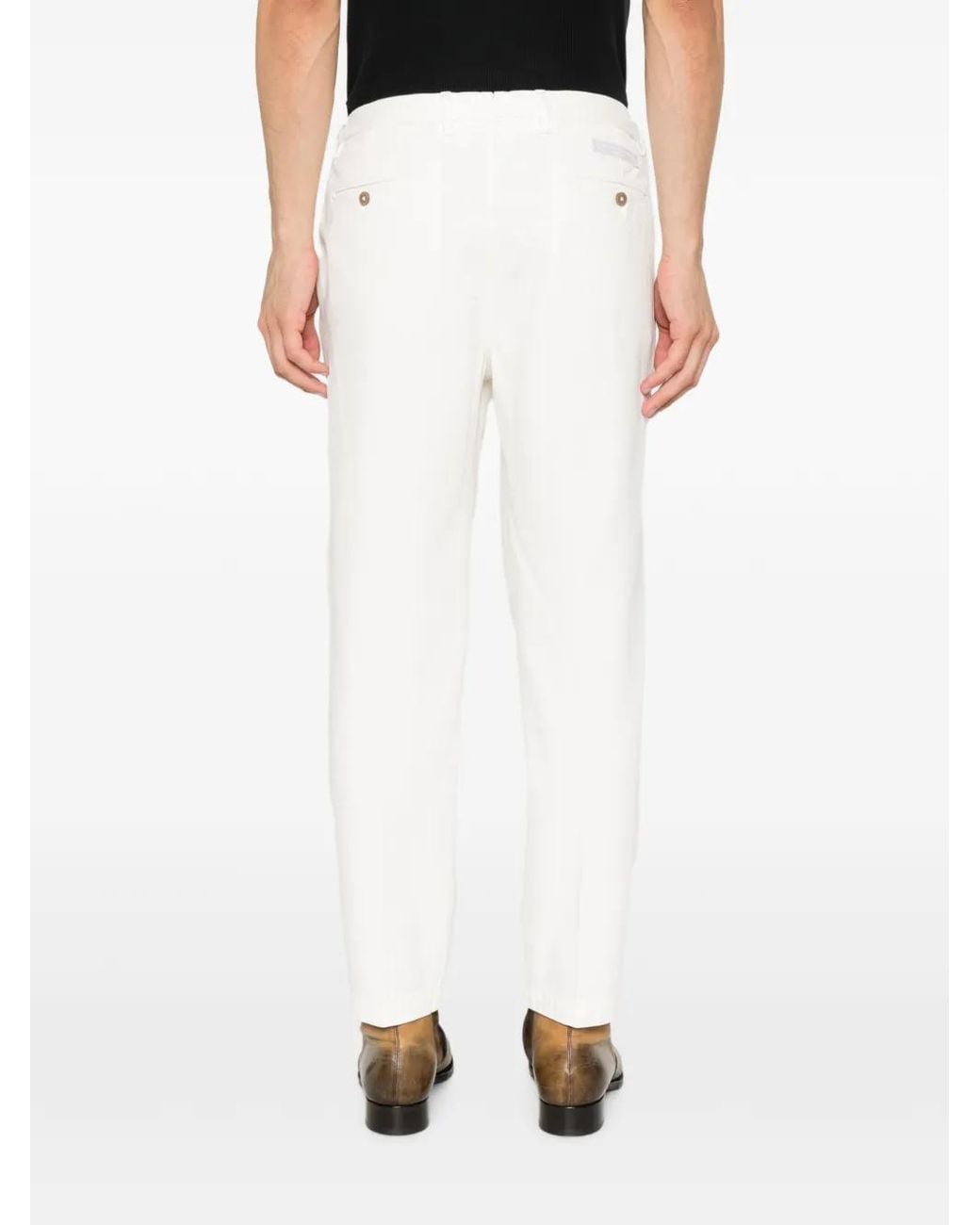 Briglia 1949 White Portobello Pleated Trousers for men