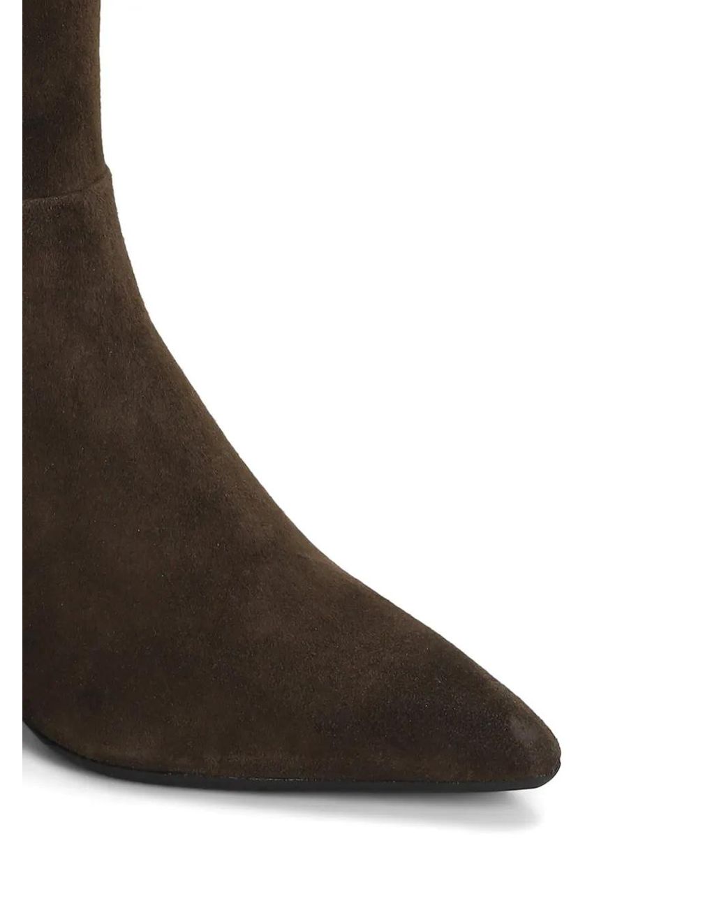 Evaluna Black Pointed-Toe Calf Suede Boots