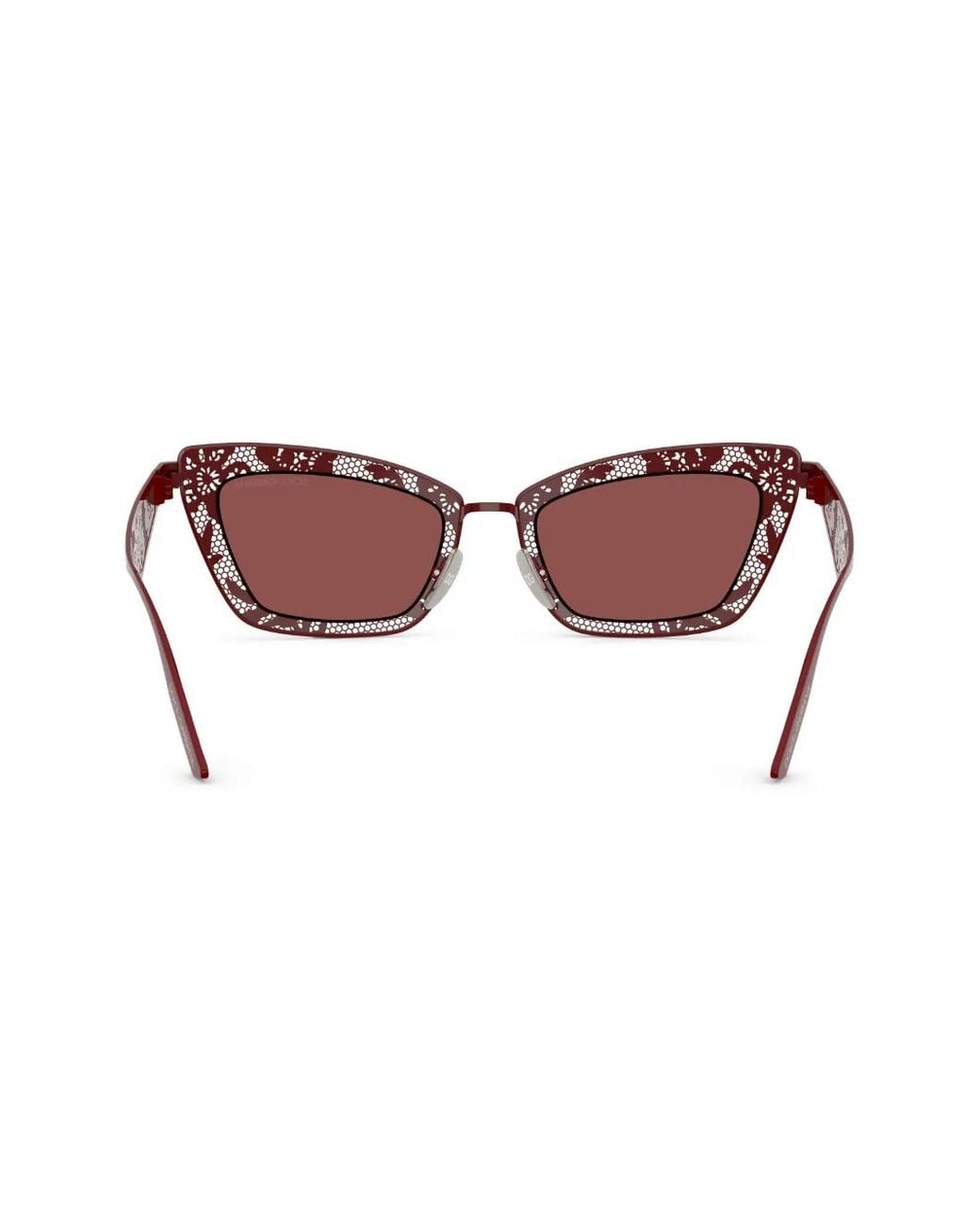 Dolce & Gabbana Red Floral Cat-Eye Sunglasses