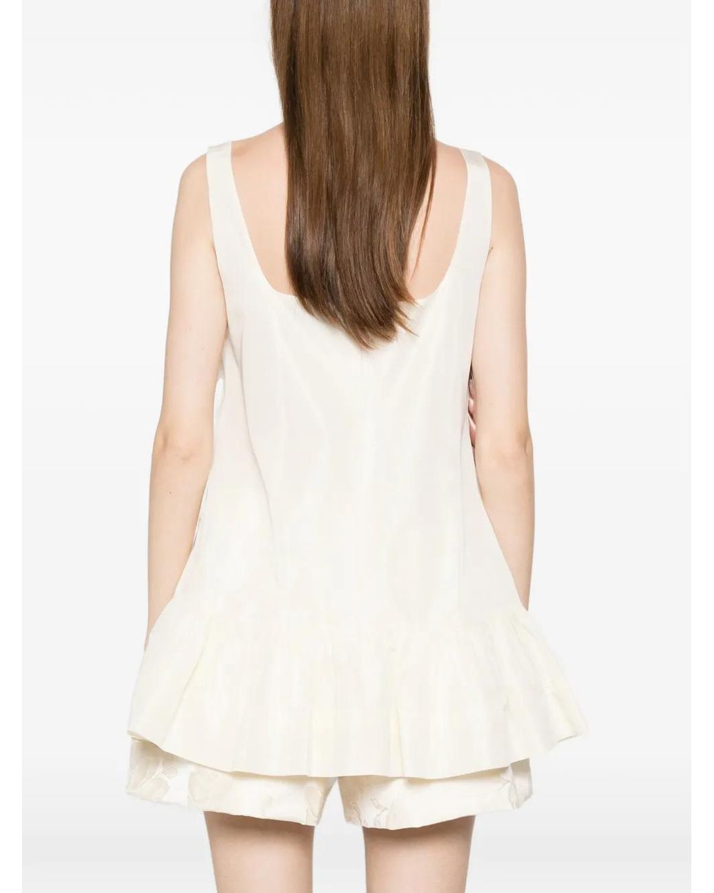 Simone Rocha White Haut Rosette À Design Péplum