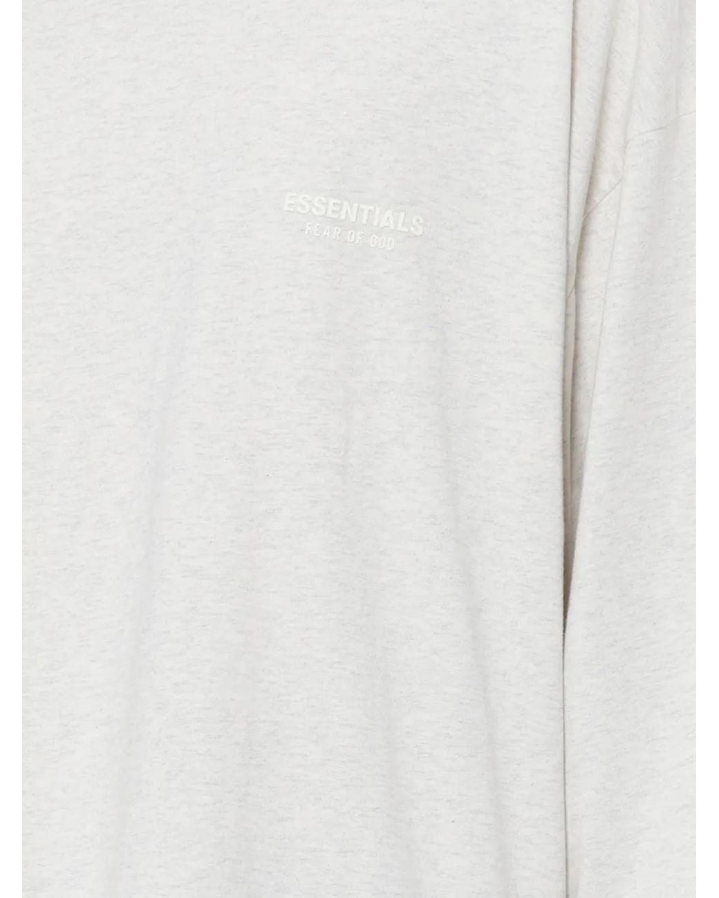 Essentials White Logo-Print Long-Sleeve T-Shirt for men