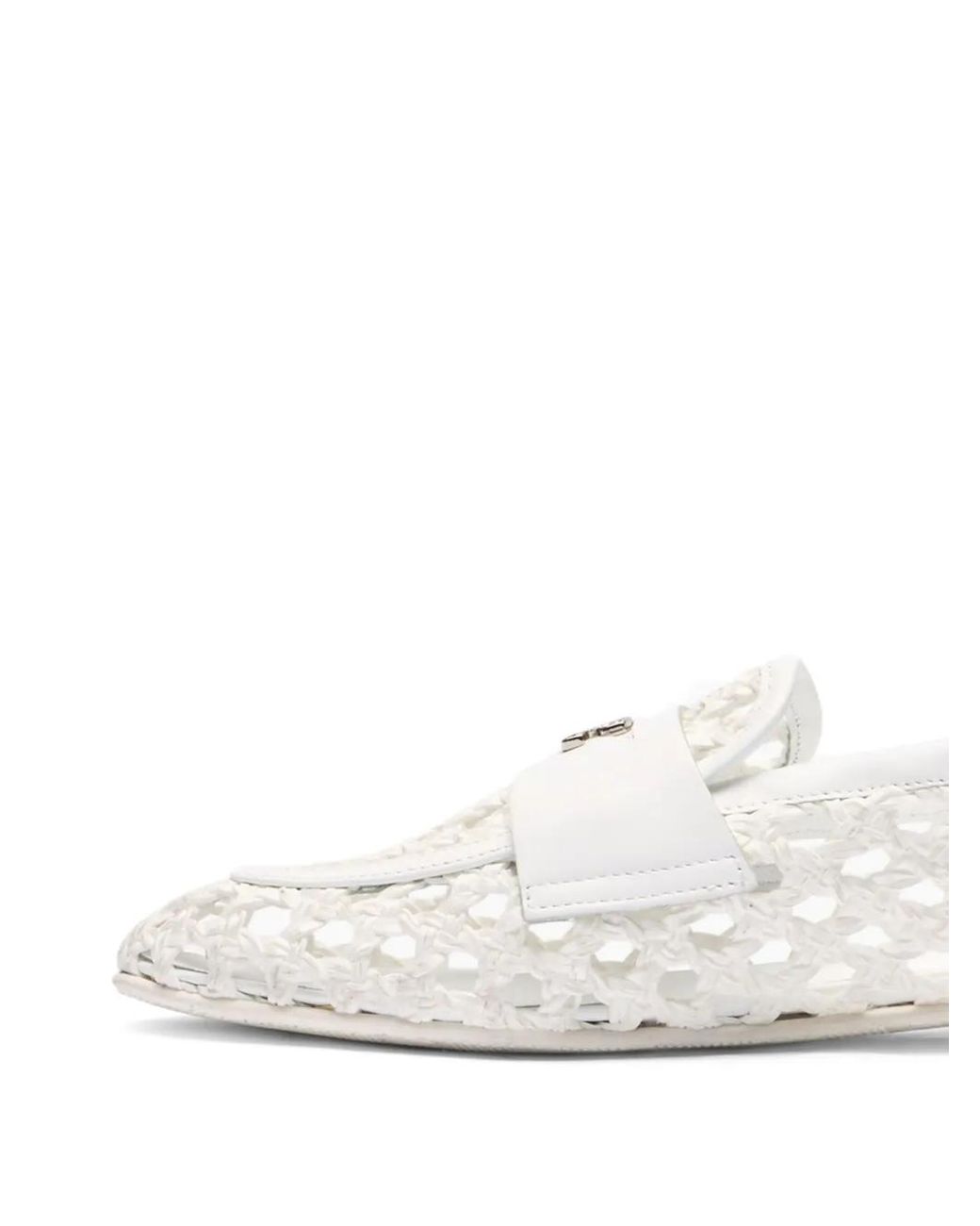 Casadei White Cut-Out Loafers