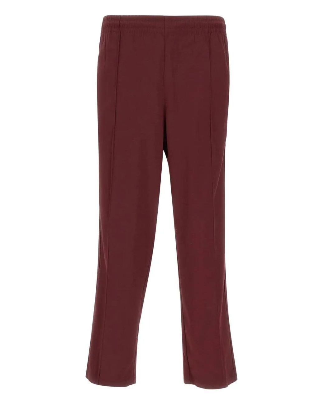 Adidas Red Side-Stripe Elasticated-Waistband Trousers for men