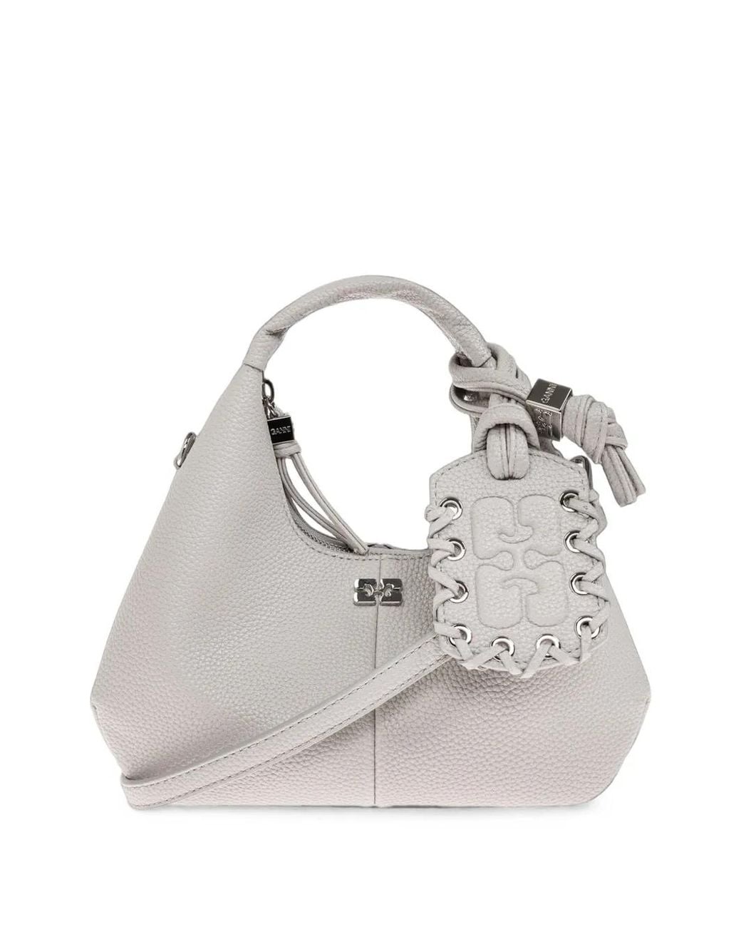 Ganni Gray Bou Knot Tote Bag