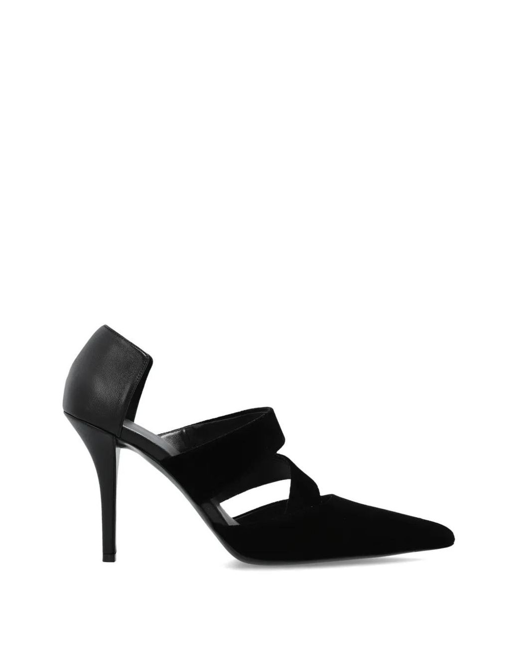 Balmain Black Multi-Strap Pointed-Toe Heeled Pumps