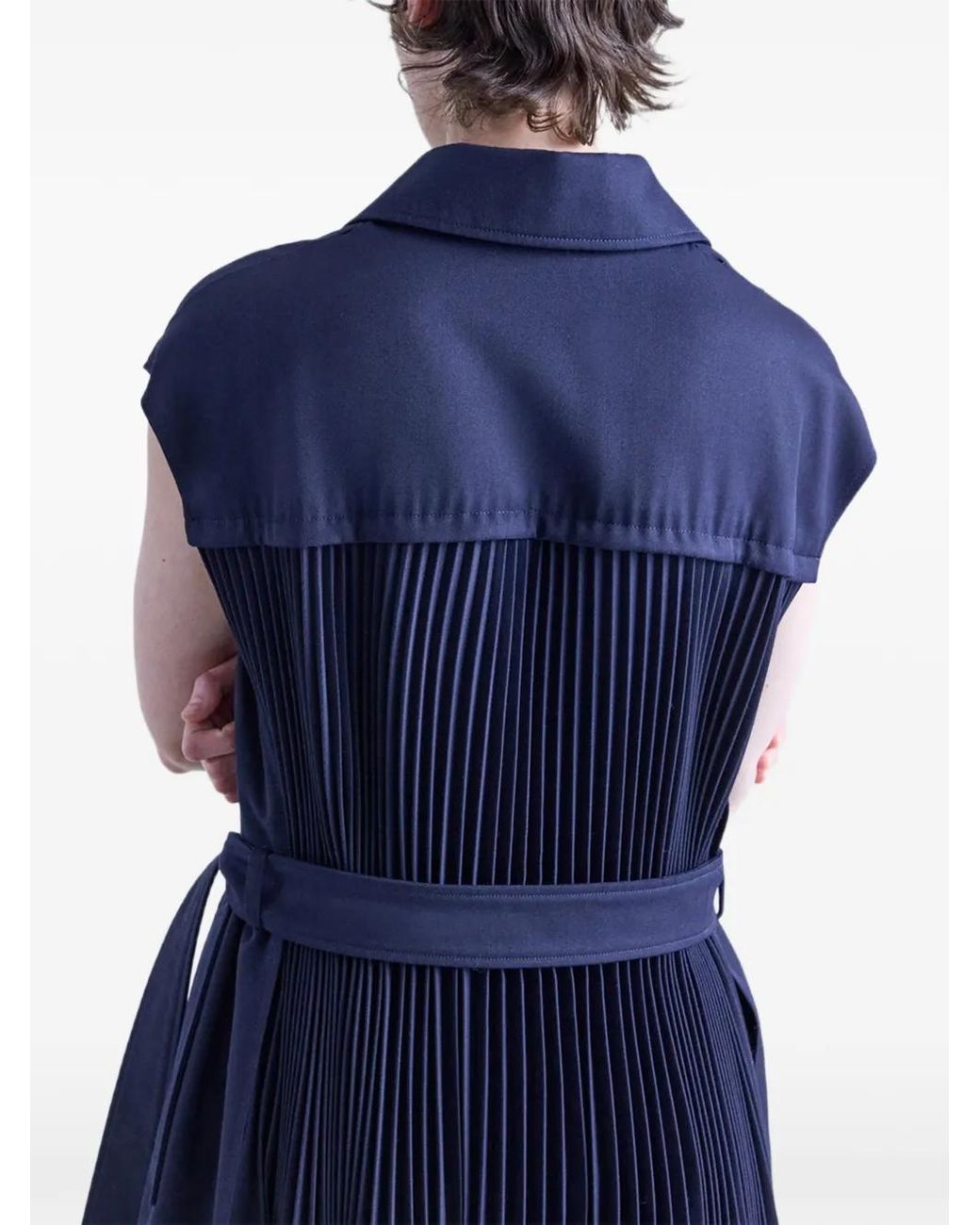 FFORME Blue Lennox Pleated Trench Coat