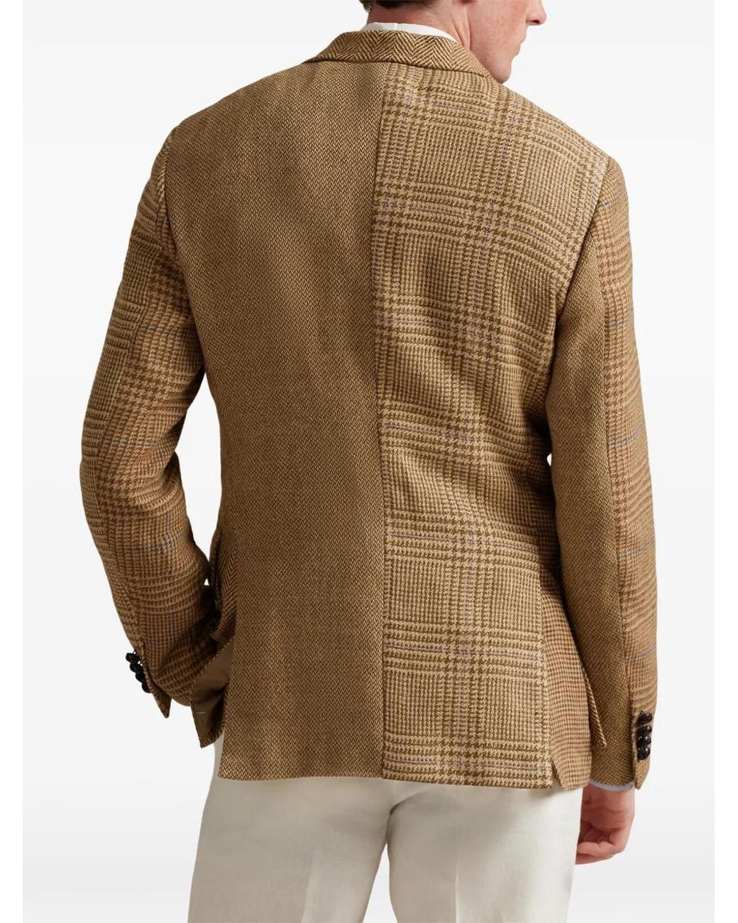 Polo Ralph Lauren Natural Checked Herringbone-Pattern Blazer for men