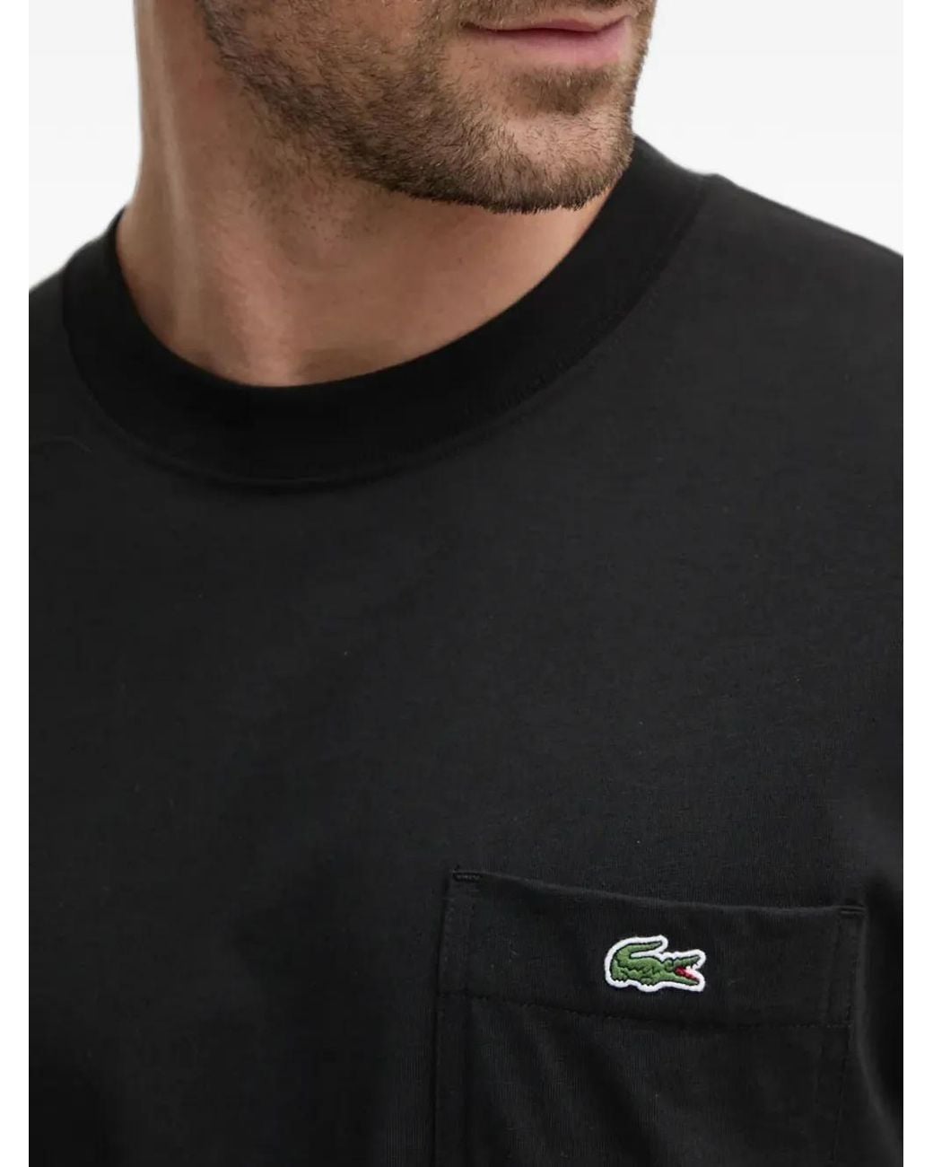 Camiseta De Algodón Lacoste de hombre de color Black