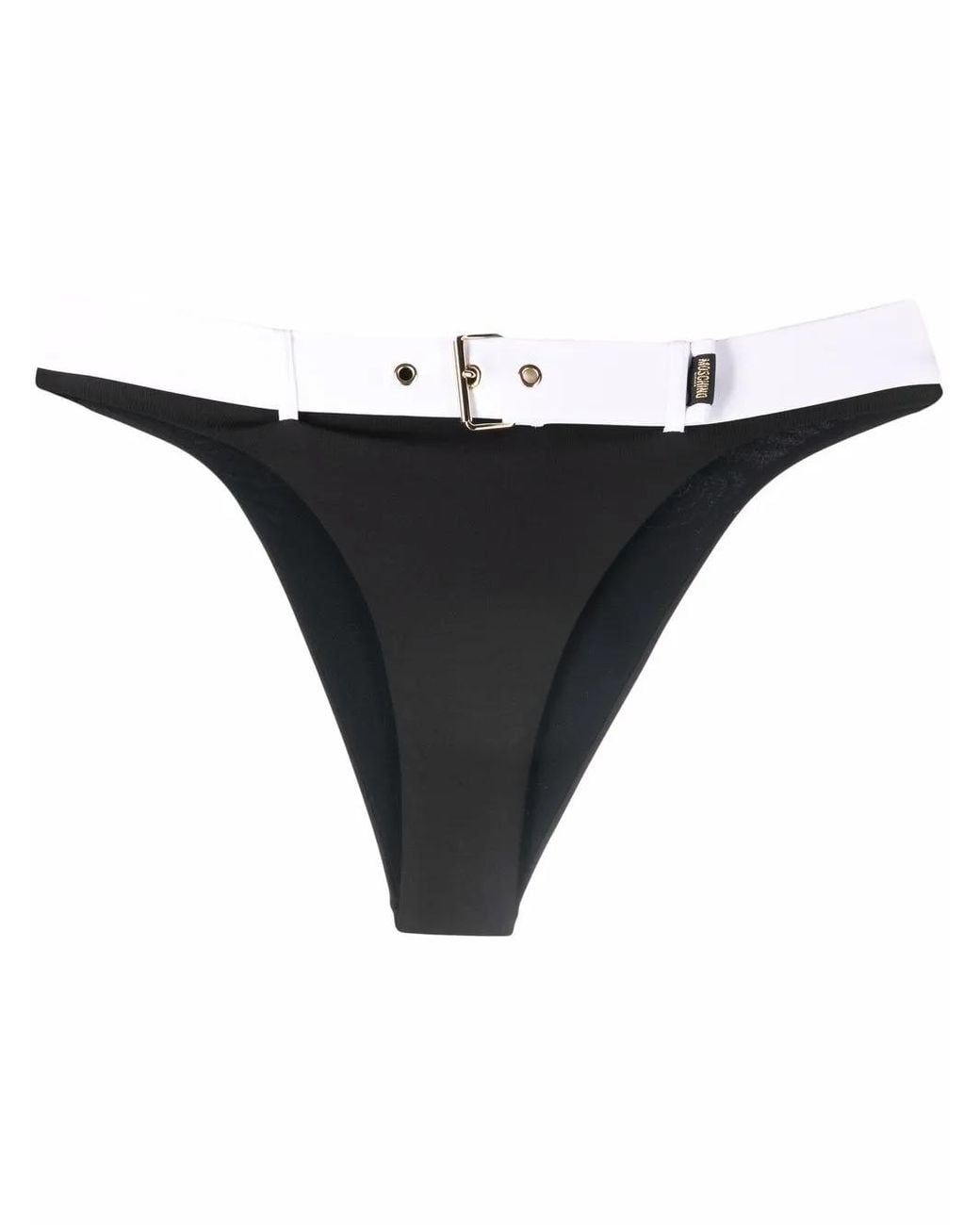 Moschino Black Two-Tone Buckle Briefs