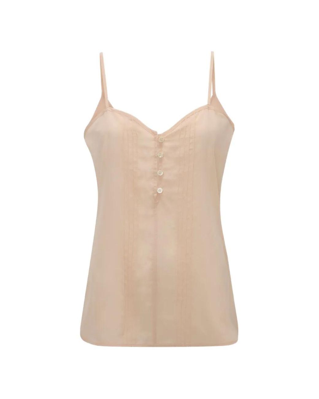 Victoria Beckham Natural Rouleaux Pintucked Cami Top