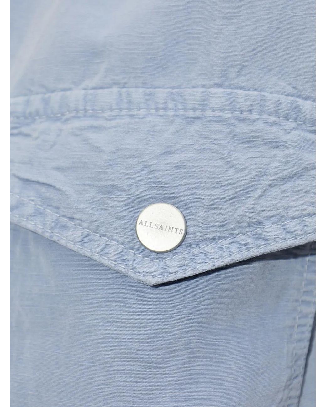 AllSaints Blue Elasticated-Waist Short-Sleeve Shirt