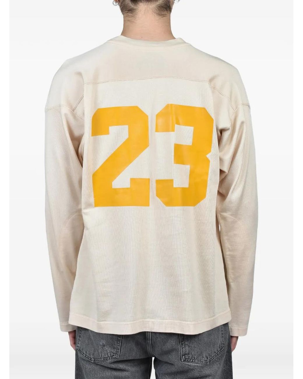 Dear BORO Yellow Number-Print T-Shirt for men