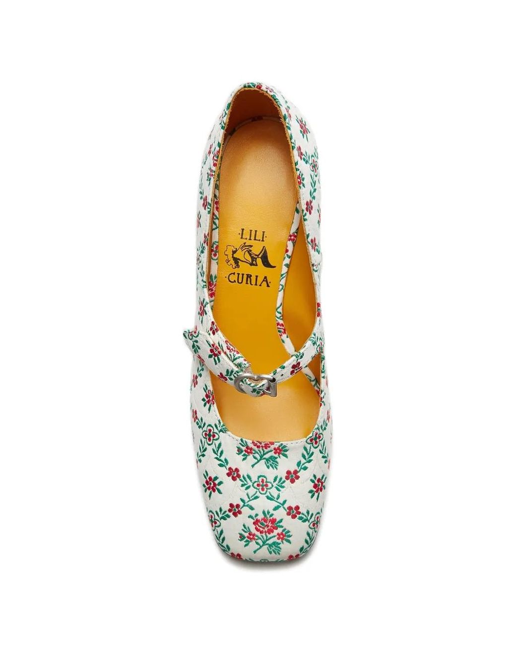 LILI CURIA White Ginger Mary Jane Floral Pumps