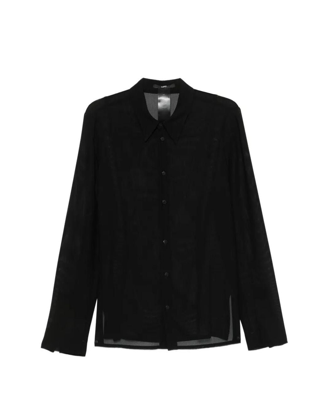 SAPIO Black Sheer Button-Up Shirt