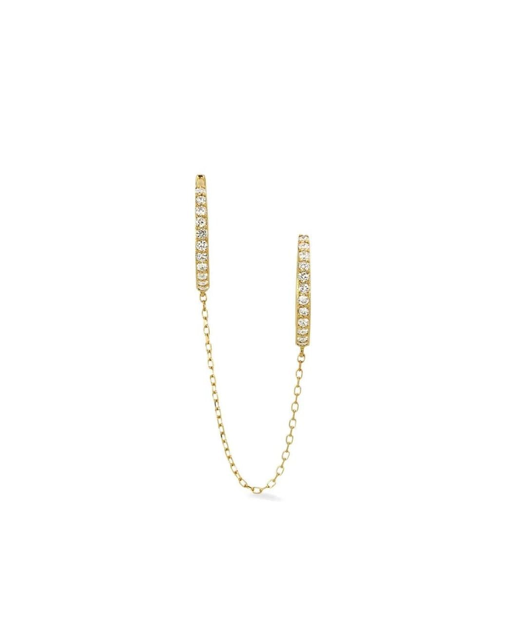 Lark & Berry White 14Kt Duo Diamond Hoop Earrings