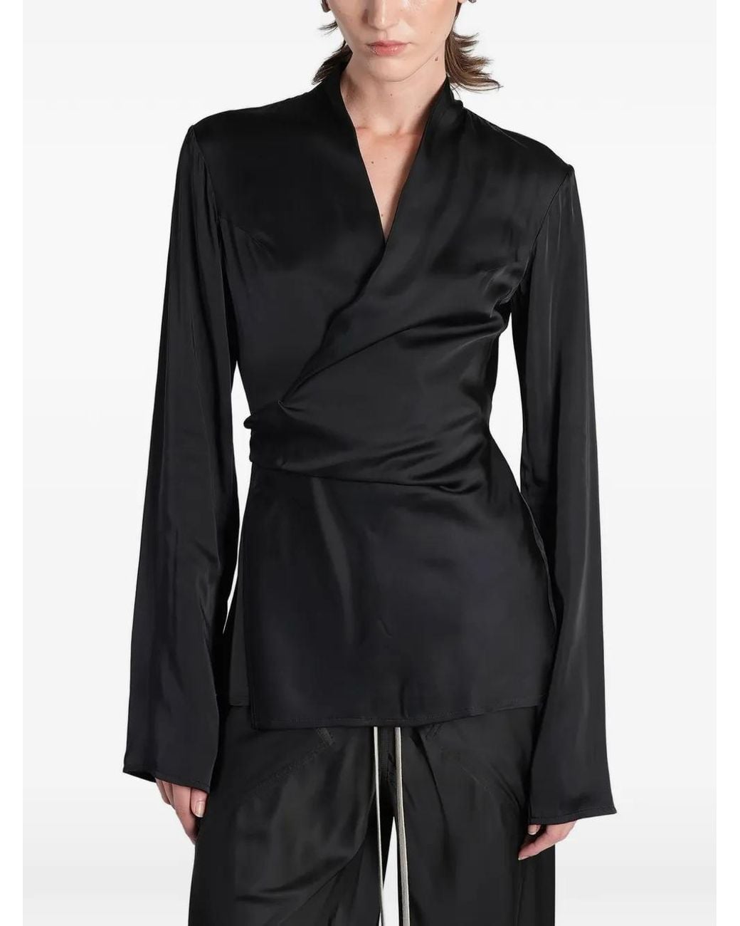 Rick Owens Wikkelblouse in het Black