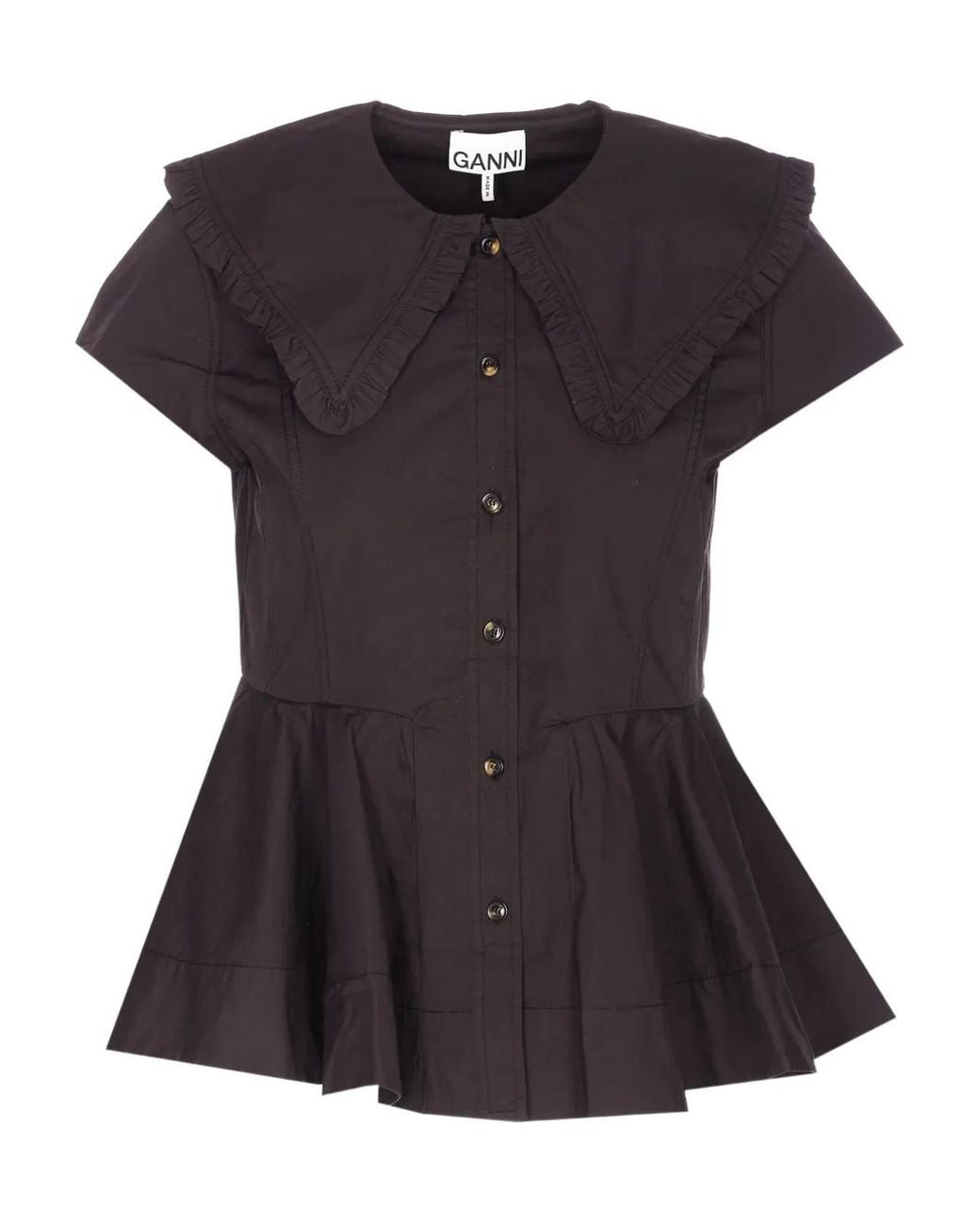 Ganni Black Oxford Shirt
