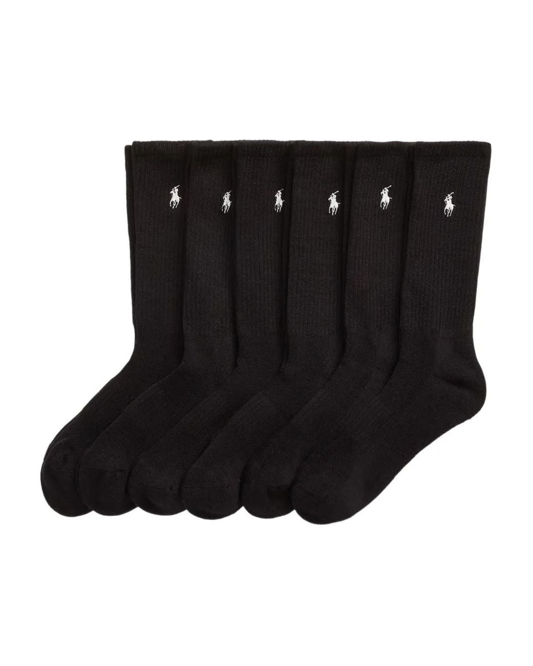 Polo Ralph Lauren Black Polo Pony-Motif Socks (Pack Of Six) for men