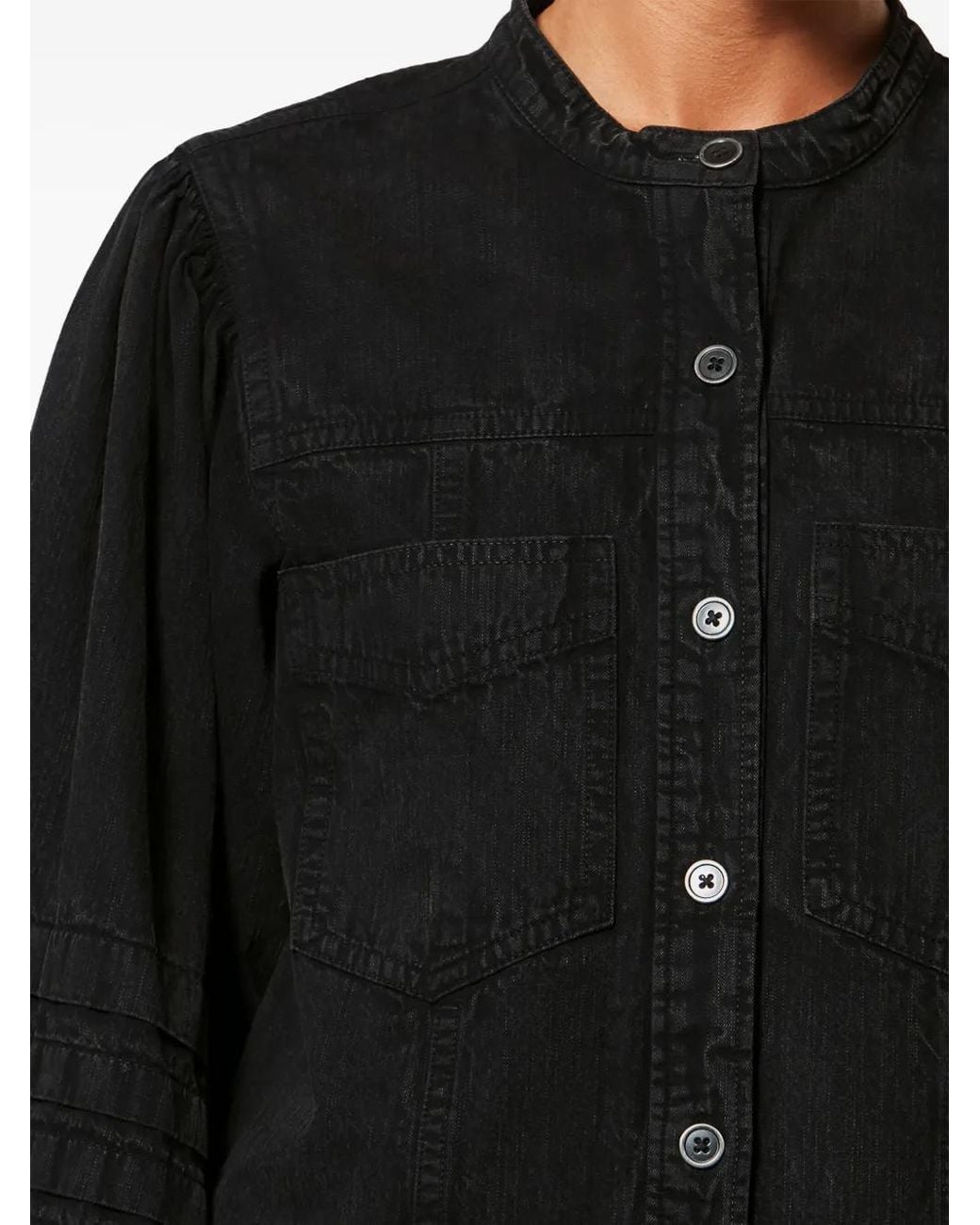 Isabel Marant Black Mileda Patch-Pocket Shirt