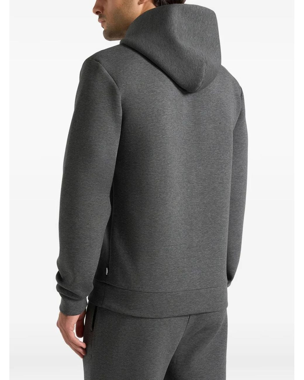 Manière De Voir Gray Js007 Neoprene Minimal Regular-Fit Hoodie for men