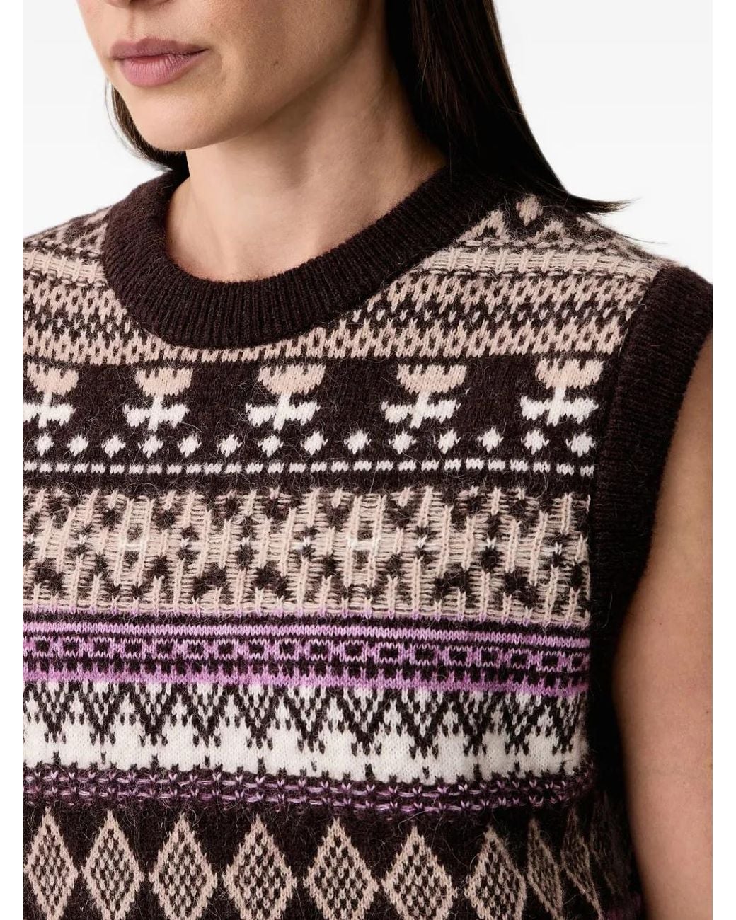 Marc O' Polo Red Fair Isle Knitted Vest