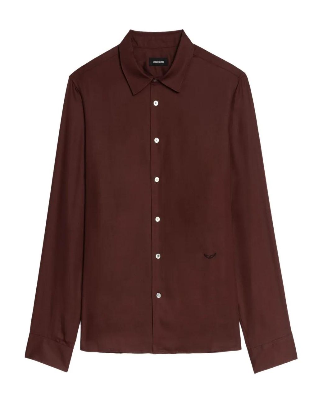 Zadig & Voltaire Purple Embroidered Long-Sleeve Shirt for men