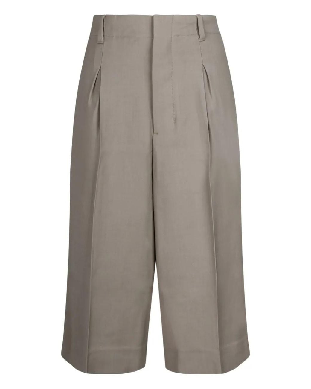 AMI Natural Taupe Tailored Knee Shorts