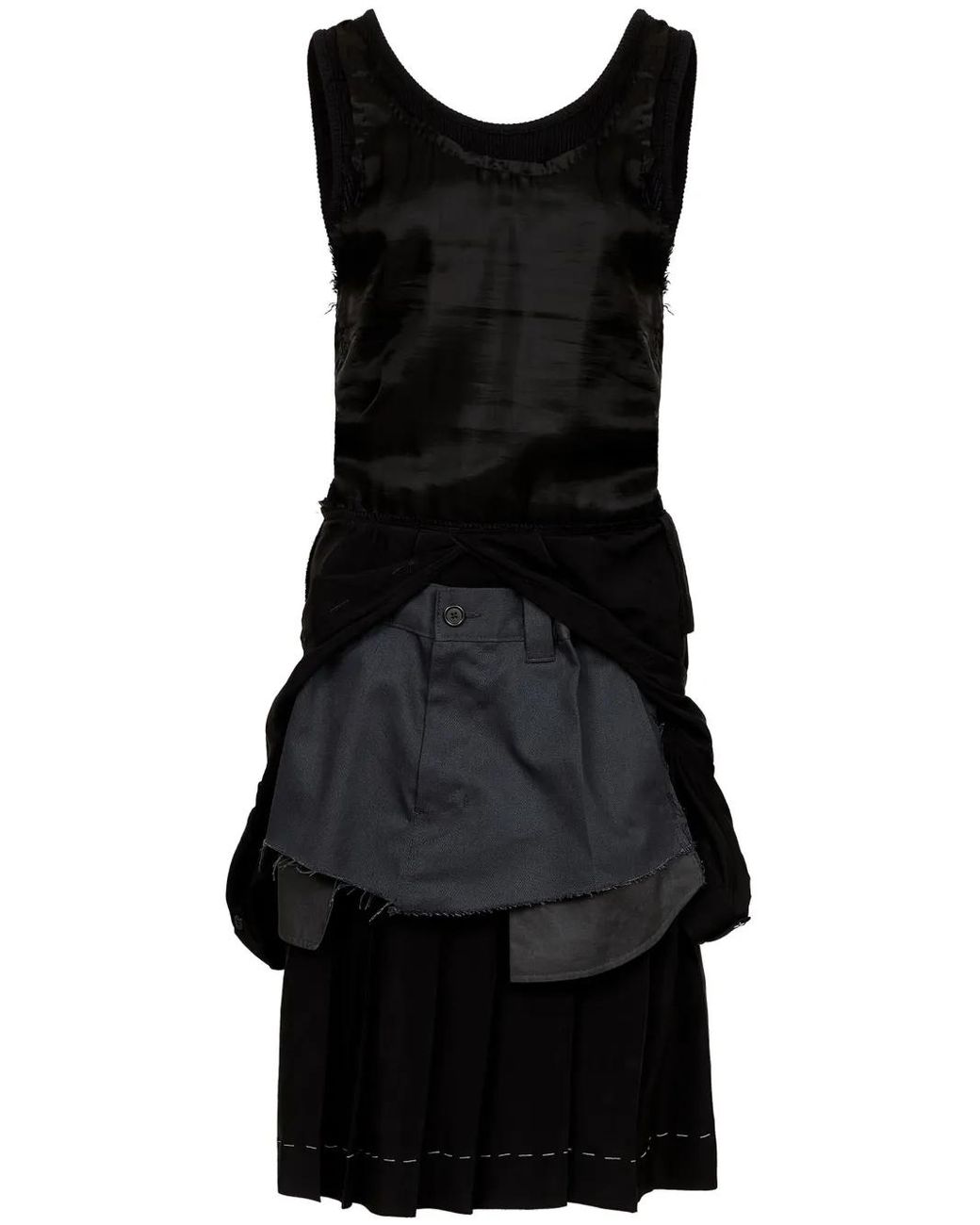 Maison Margiela Black Layered Midi Dress