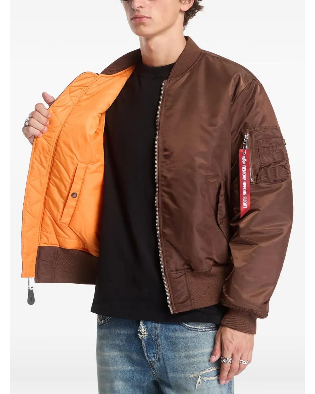 Alpha Industries Brown Veste Bomber Ma-1 Heritage for men