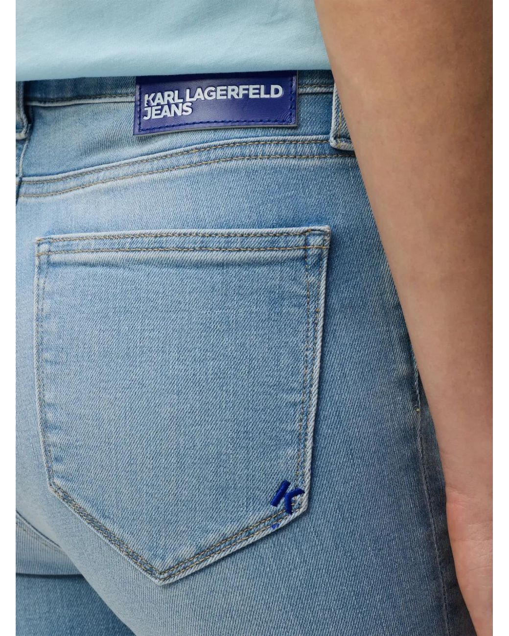 Karl Lagerfeld Blue High-Waisted Jeans