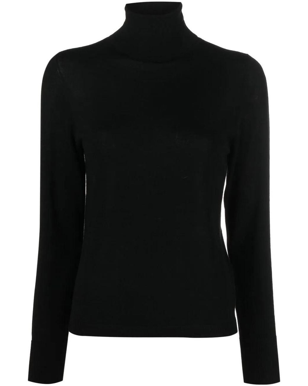 Allude Black High-Neck Virgin Wool Jumper