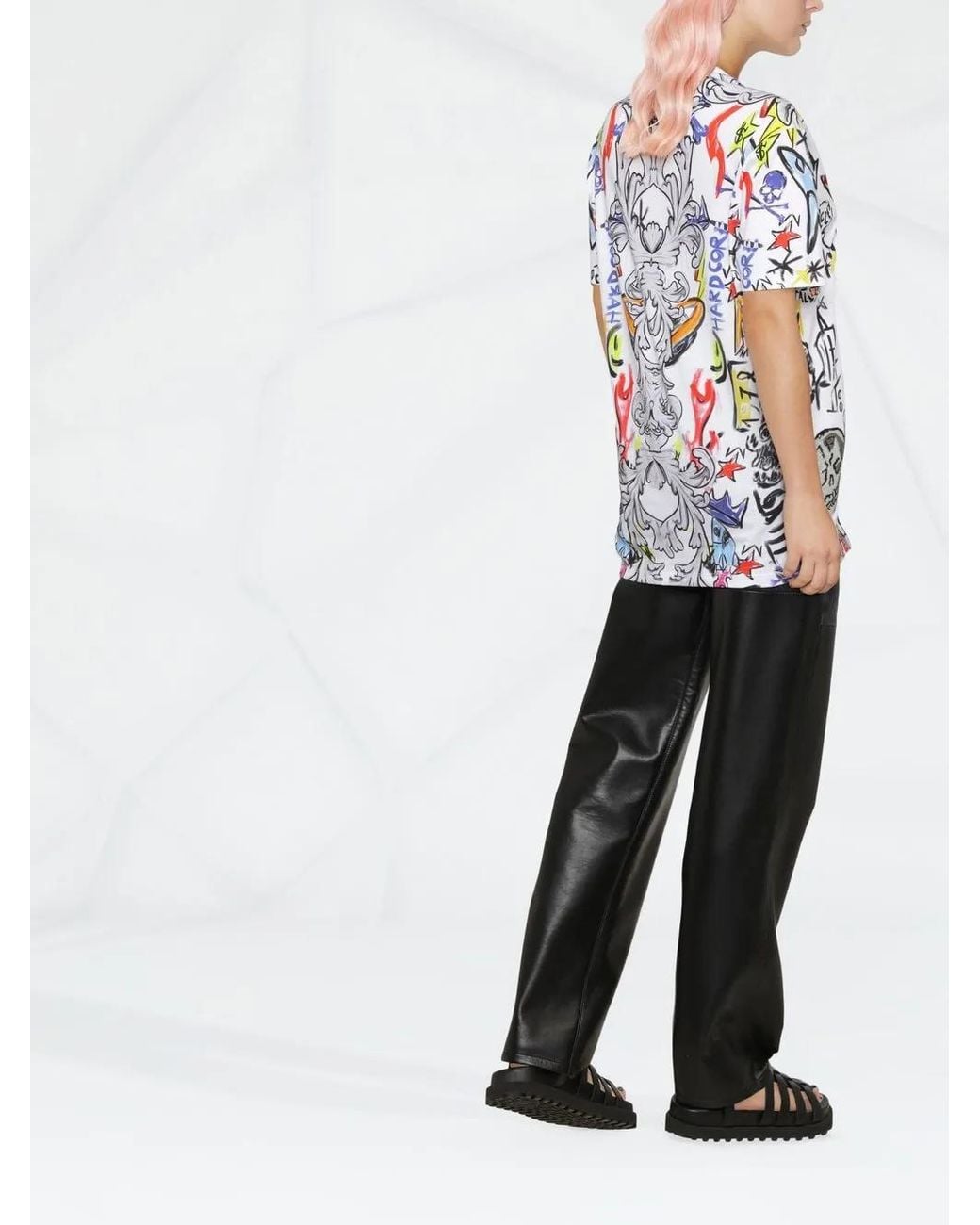 Philipp Plein White Fit Crystal Skull T-Shirt